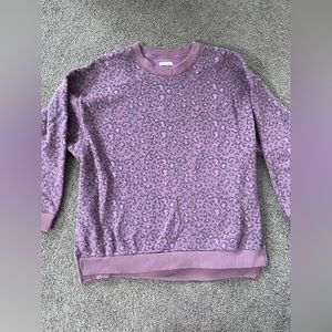 Purple Leopard Print American Eagle Crewneck